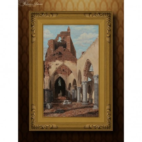 OBRAZ OLEJNY - H.MARTEN (1917 r). - RUINY OPACTWA.