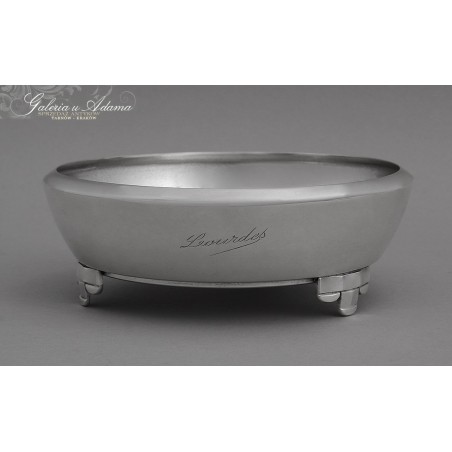 PAMIĄTKA Z LOURDES - MISECZKA - PATERKA ZE SREBRA-925 NA NÓŻKACH - ELEGANCKA !