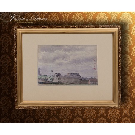 Akwarela - McN. Shanks - A study of sky and building.