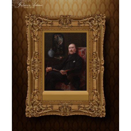 Obraz Olejny - EMILE EISMAN SEMENOWSKY (1857-1911 ) - Portret malarza w fotelu - Światowe malarstwo !