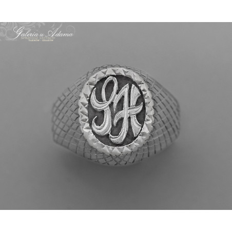 Sygnecik z białego złota-18 karat z monogramem “ LH” - grawerowany w elegancką krateczkę !!