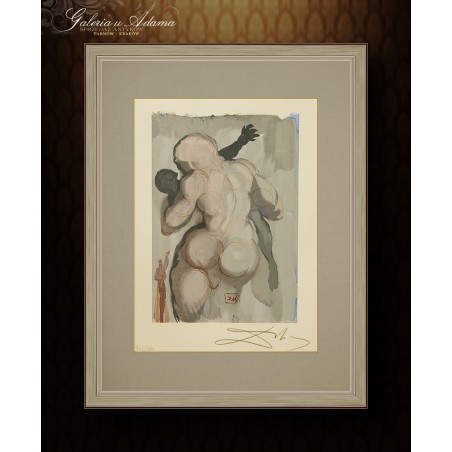 SALVADOR DALI -"BOSKA KOMEDIA" DANTEGO-Pieśń VI-Drzeworyt na papierze,342/500, podpis -SZTUKA WIELKIEGO FORMATU !