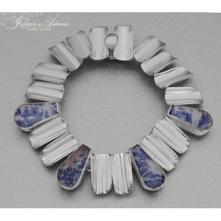 Okazała bransoleta srebrna-925 wysadzana LAPIS LAZULI !