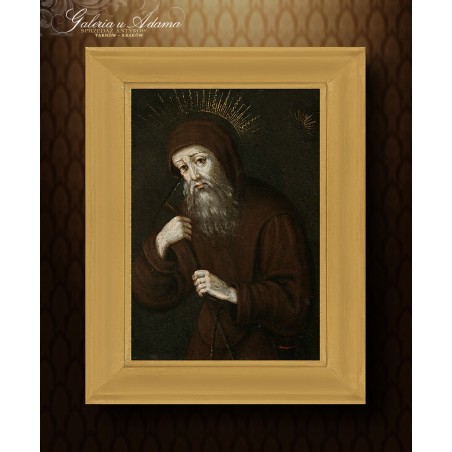Obraz Olejny - XVII /XVIII w. - Szkoła Hiszpańska - Św. Benedykt.