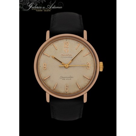 „OMEGA SEAMASTER” - De VILLE - MĘSKI ZEGAREK - STALOWO - ZŁOTY NA PASKU SKÓRZANYM - AUTOMAT !