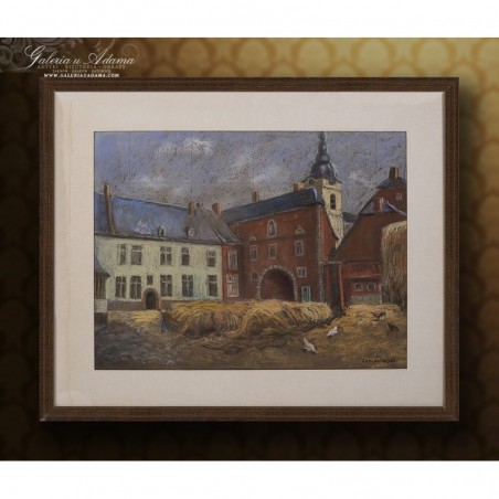 PASTEL - Edmond VANOFFEL (1871-1959) - MIEJSKA ARCHITEKTURA.