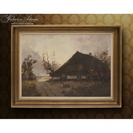 Obraz Olejny - Henri Joseph Pauwels ( 1903-1983) - Przed wiejską chatą.