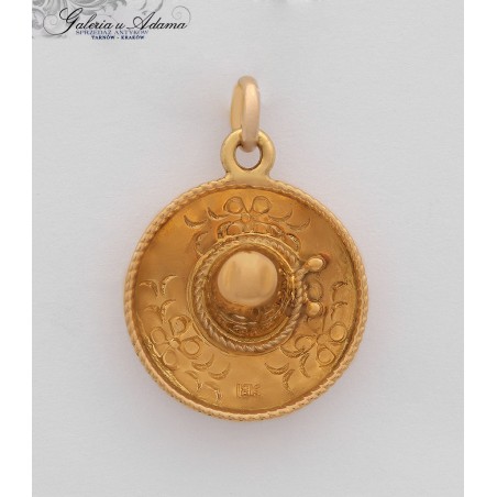 ZŁOTO-18 K (w~2,89 g) WISIOREK “KAPELUSZ SOMBRERO”-CIEKAWOSTKA !