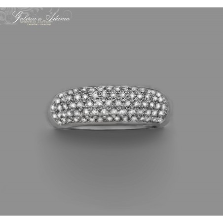 Pierścionek z białego złota-18 k(w~8,66 g) wysadzany brylantami- 1,00 k  !!
