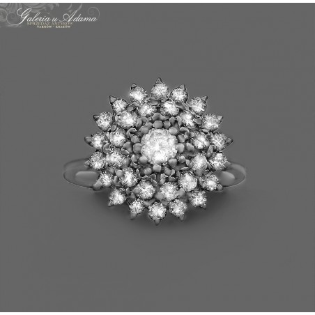 Pierścionek złoty-18 k (w~5,11 g) wysadzany brylantami-1,30 k !!