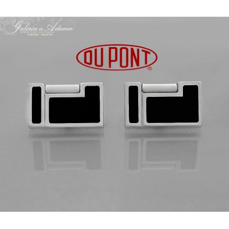 S.T.DUPONT-PARIS -SPINKI DO MANKIETÓW ZDOBIONE EMALIĄ CZARNĄ-ELEGANCKIE !