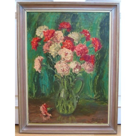 Obraz Olejny - G.C.M. de Combe. - Martwa natura - Kwiaty.