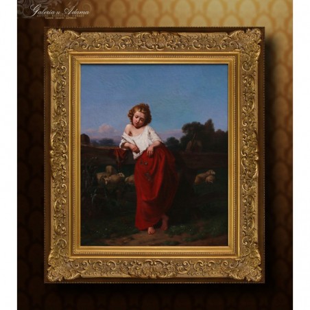OBRAZ OLEJNY - PASTERKA - P.R.Hubertus Knarren (1826-1869).