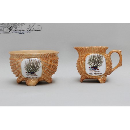 VIKTORIA CZECHOSŁOWACJA- KOMPLET PORCELANOWY ( CUKIERNICA I MELCZNIK) SZKLIWIONY I RĘCZNIE MALOWANY.