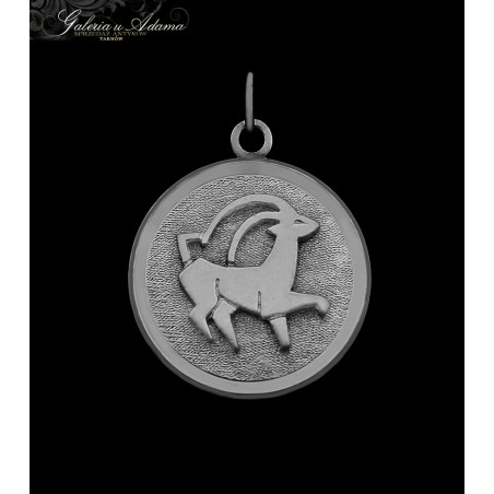 WISIOREK Z BIAŁEGO ZŁOTA-18 K, (w.3,95 g )-ZNAK ZODIAKU “KOZIOROŻEC”.