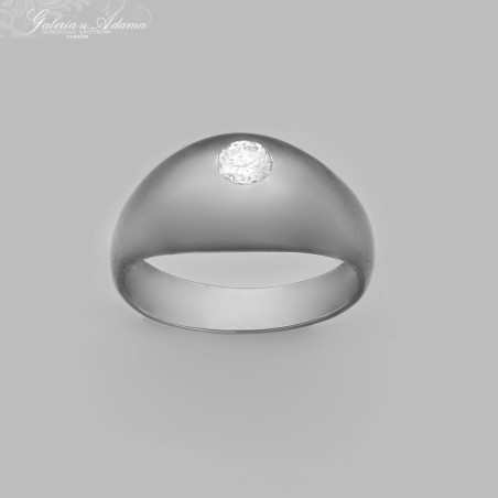 Sygnecik/pierścionek z białego złota-18 k(w~8,46 g) wysadzany brylantem-0,23 k !!