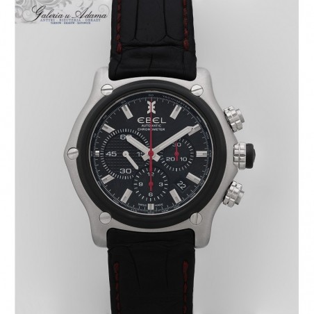 MĘSKI ZEGAREK "EBEL" - 1911BTR - AUTOMATIK, CHRONOGRAF, CHRONOMETER - STAL, ORYGINALNE ETUI , CERTYFIKAT I DOKUMENTY !
