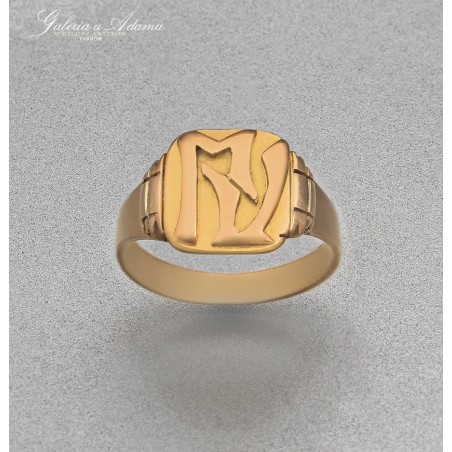SYGNECIK ZŁOTY-18 K (w~4,05 g )Z MONOGRAMEM “AM” LUB “MV”.
