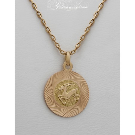 ZŁOTO-18 K,(w~8,28 g)-WISIOREK ZNAK ZODIAKU “KOZIOROŻEC”.