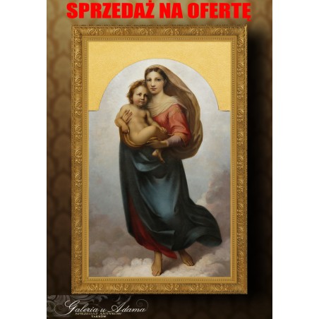 1890 r- Duży Obraz Olejny – Stegmann August Wilhelm Rudolf(1840-1921)- Madonna Sykstyńska wg Rafaela !