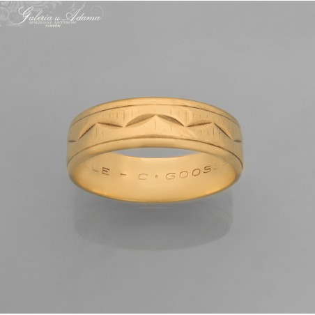Obrączka złota-18 k (w~5,06 g) ozdobnie żłobiona !