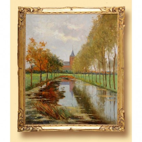 Obraz Olejny - Pieter Stobbaerts (1865-1948) - Odbite w lustrze wody.