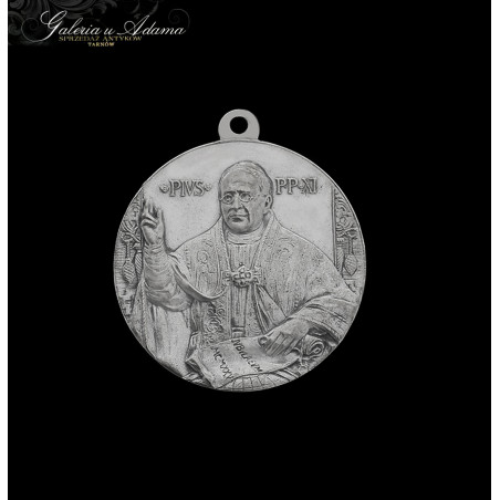 Pius XI -MEDALION/medalik srebrny z wizerunkiem Papieża, wydany na 25- lecie pontyfikatu -  Ciekawostka historyczna !