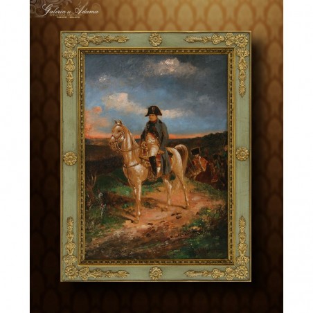 OBRAZ OLEJNY - JEAN LOUIS ERNEST MEISSONIER (1815-1891) - NAPOLEON NA KONIU.