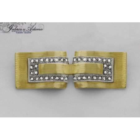 ART-DECO-Broszka złota-18 karat wysadzana brylantami- 1,00 k !!!