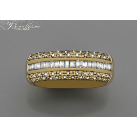 Pierścionek  złoty-18 k (w~9,66 g) wysadzany brylantami- 1,00 karat !
