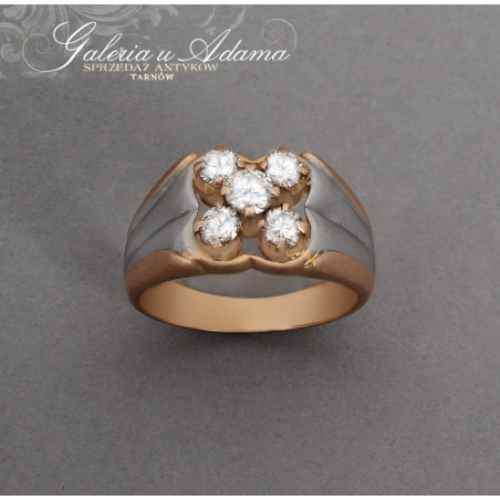 Pierścionek złoty-18 k (w~9,79 g) wysadzany brylantami-0,88 k !!!
