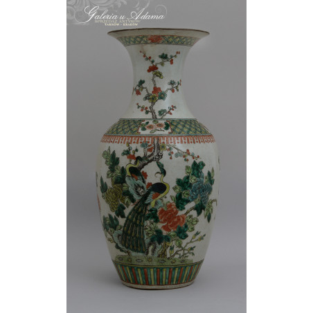XIX/XX w CHIŃSKA PORCELANA –OKAZAŁA WAZA Z PORCELANY RĘCZNIE MALOWANA !
