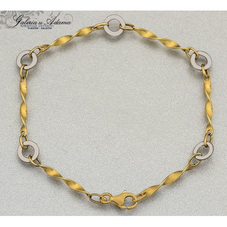 ZŁOTA-18 K (w~4,83 g)BRANSOLETKA  O CIEKAWEJ KONSTRUKCJI-ELEGANCKA !