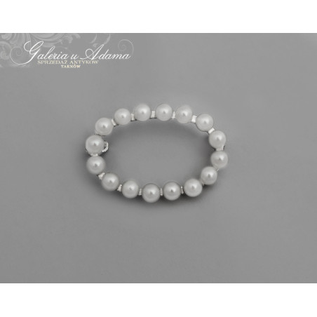 Złota-14 k (~2,53 g) Broszka wysadzana perłami-Elegancka !!