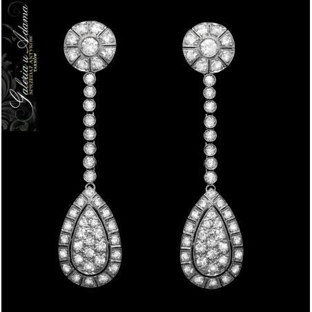 Kolczyki złote-18 k (w~10,07 g) wysadzane brylantami- 4,50 karata-Absolutnie piękne !