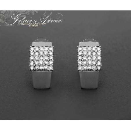 Kolczyki z białego złota-18 k (~7,62 g)wysadzane brylantami-1,25 karat !
