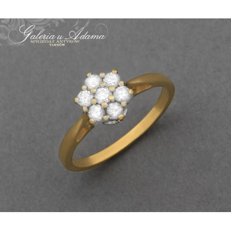 Pierścionek złoty-18 k(~3,55 g) wysadzany brylantami-0,50 karat !