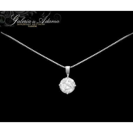 Duży brylant-1,32 k-Naszyjnik złoty-18 k wysadzany brylantem-1,32 k !