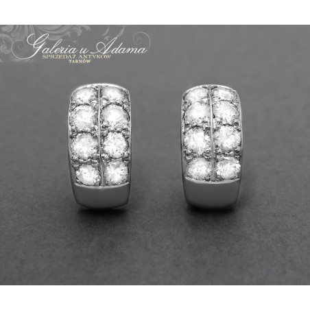 Klipsy z białego złota-18 k (~11,73  g)wysadzane brylantami-1,60 karat !!