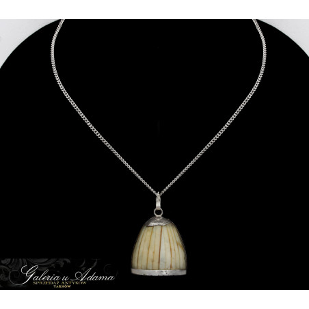 Pocz XX w-Indyjski amulet Śiwa Lingam wykonany ze srebra-925 i kości zwierzęcej-Ciekawostka !