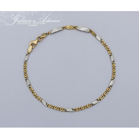 Ciekawa złota-14 k (~5,89 g) bransoletka o solidnej konstrukcji-PIĘKNA !