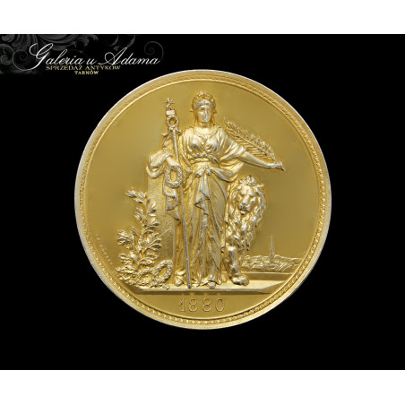 Kolekcjonerski medal srebrny/złocony upamiętniający 50 rocznicę niepodległości Belgii w 1880 r-Leopold II (1865-1909) !