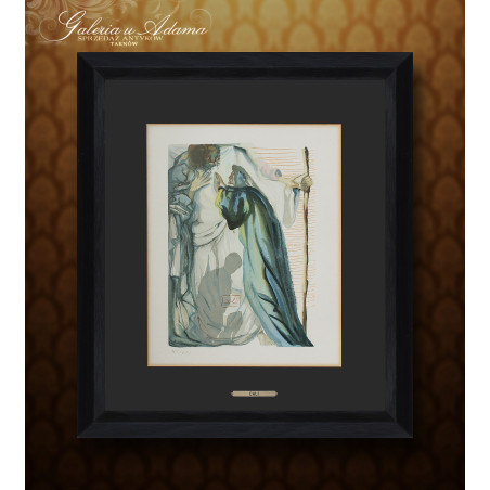 SALVADOR DALI -ILUSTRACJA DO BOSKIEJ KOMEDII-” CZYŚCIEC”-DRZEWORYT kolorowany akwarelą, nr 75/500-SZTUKA WIELKIEGO FORMATU !!