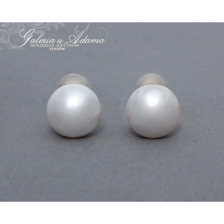 Klipsy z białego złota-18 k (w~6,44 g) wysadzane Perłami „MABE”-KLASYKA !