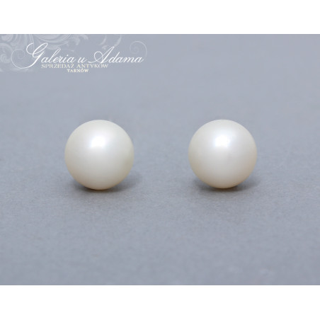 Kolczyki z białego złota-18 k (w~6,67 g) wysadzane Perłami Australijskimi-KLASYKA !