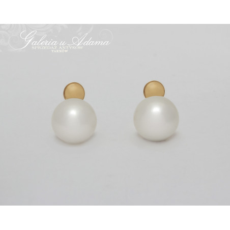 Kolczyki złote-18 k (w~5,02 g) wysadzane Perłami Australijskimi-Nowe !