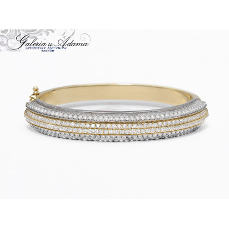 Złota-14 k (w~24,03 g) Bransoletka wysadzana cyrkoniami-EFEKTOWNA !