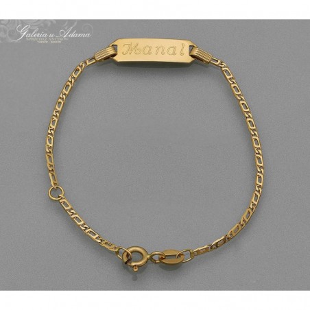 ZŁOTA-18 K, w~1,71 g BRANSOLETKA Z IMIENNIKIEM.