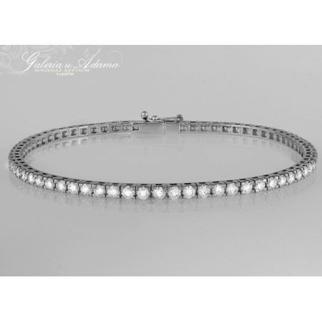 Bransoletka “ tenisowa” z białego złota-18 k (~8,60 g) wysadzana brylantami- 3,55 karata-NOWA