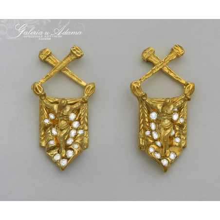 SALVADOR DALI-Niezwykłe kolczyki złote-18 k (~12,20 g)-CHRYSTUS ŚW. JANA OD KRZYŻA z brylantami-0,70 k-Certyfikat  !